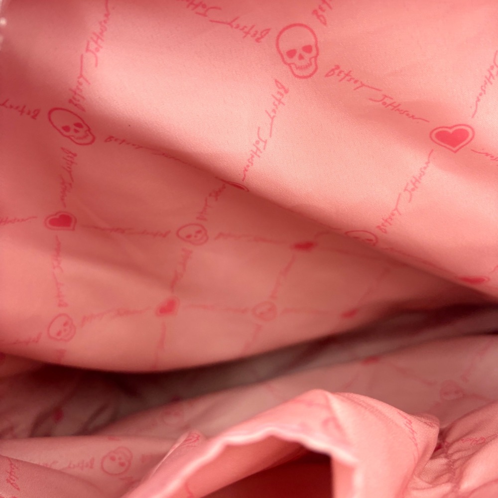 Betsey Johnson Pink Embossed Skull Tote Bag with Detachable Pouch New - Picture 13 of 14